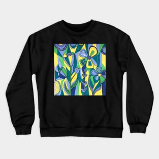 Bold blue florals Crewneck Sweatshirt